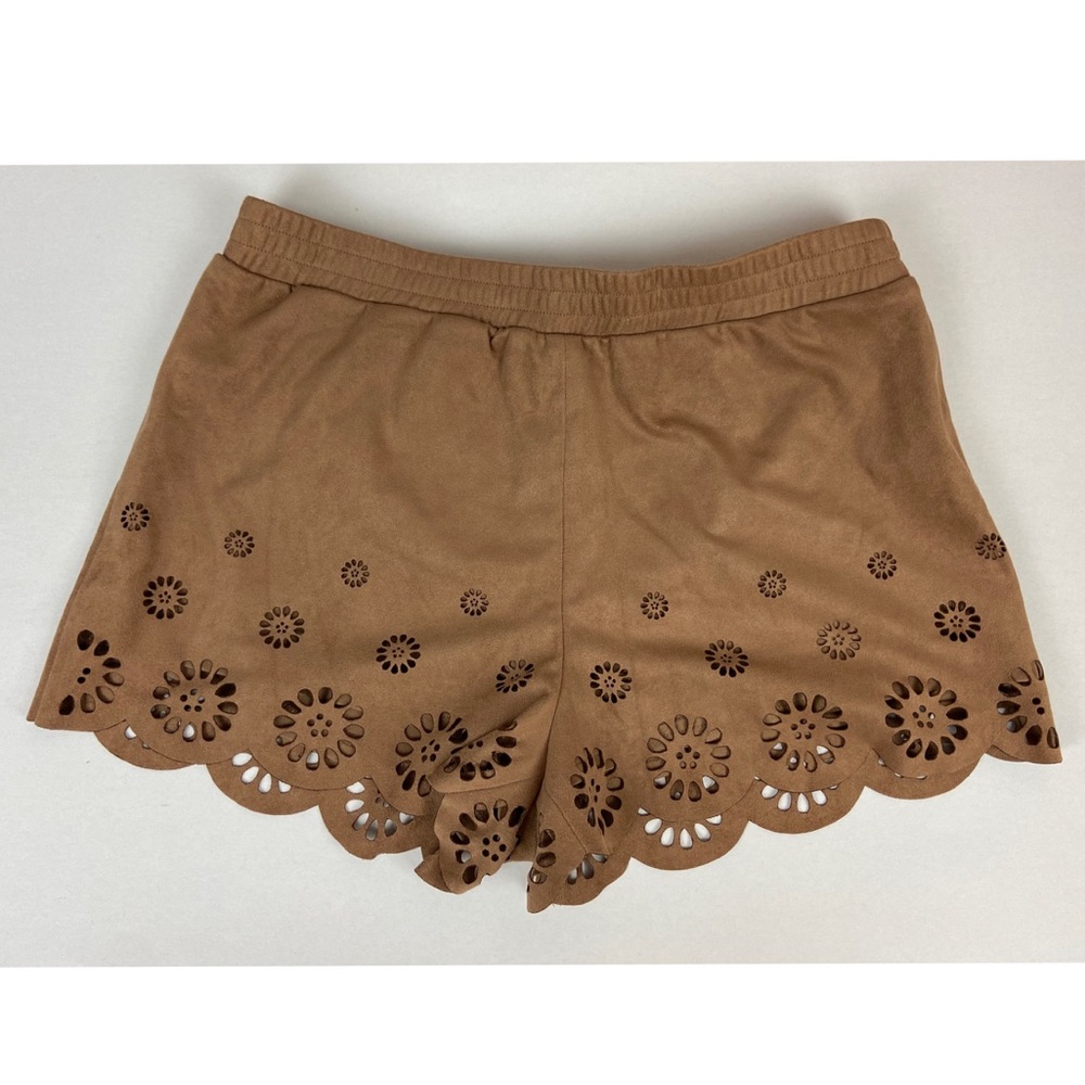 Forever 21 Faux suede scallop camel  shorts